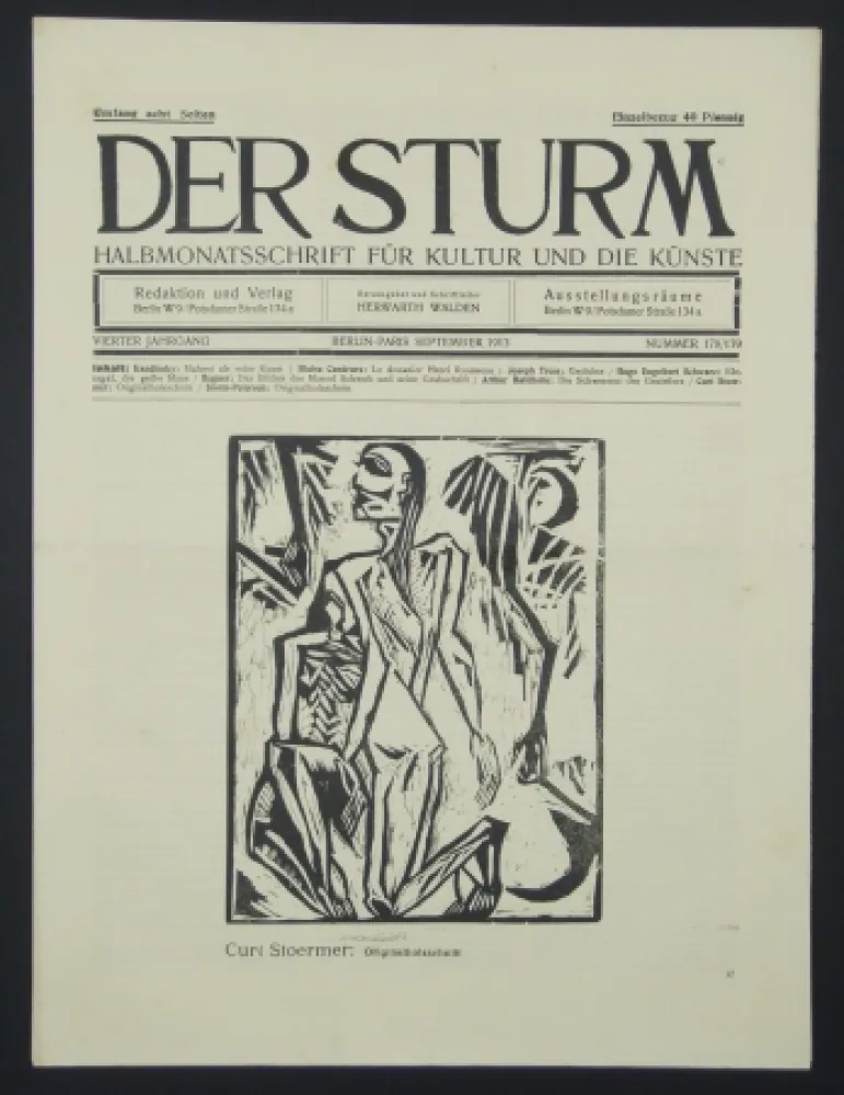 Incisione Su Legno Stoermer - Knieender Mann (Kneeling Man)