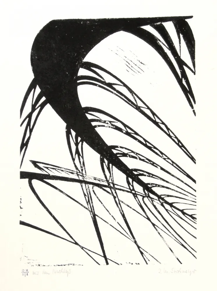 Linoincisione Strohmeyer - Hochbahn (Elevated railway)