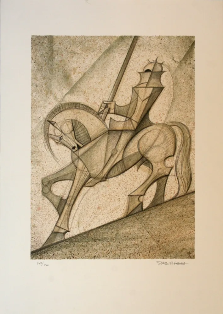 Litografia Subirachs - Sant Jordi