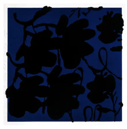 Serigrafia Sultan - Lantern flowers (Black & blue)