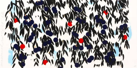 Serigrafia Sultan - Mimosa in Red and Blue