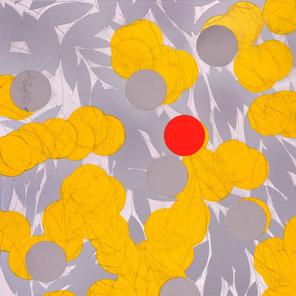 Serigrafia Sultan - Yellow Mimosa with Red