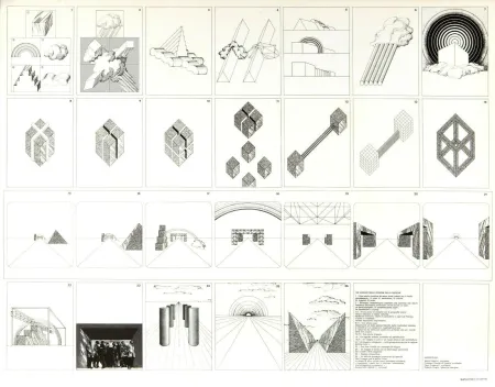 Litografia Superstudio - Viaggio nelle regioni della ragione