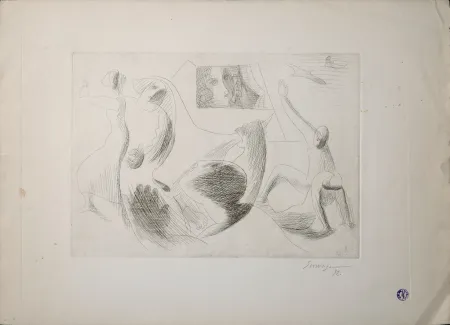 Acquaforte Survage - Composition surréaliste IX, 1932 - Hand-signed! - Very scarce!