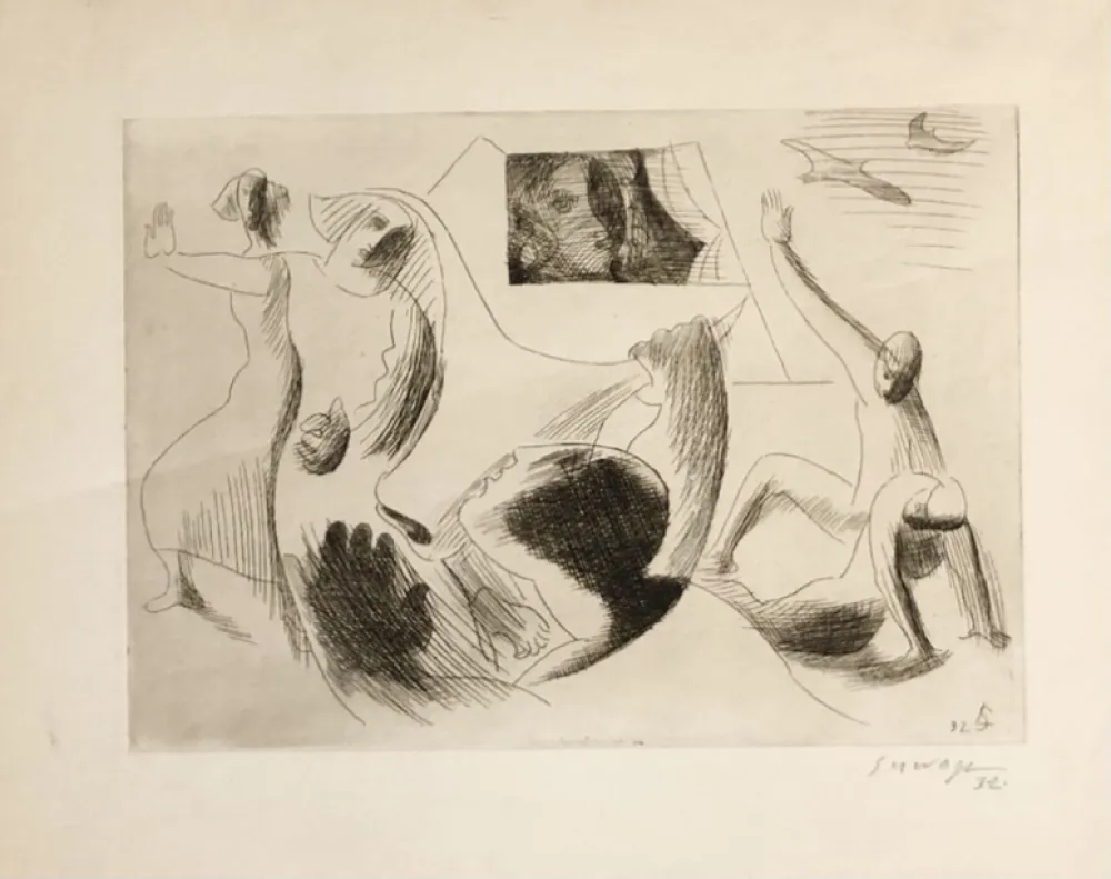 Incisione Survage - Femme à la fenêtre