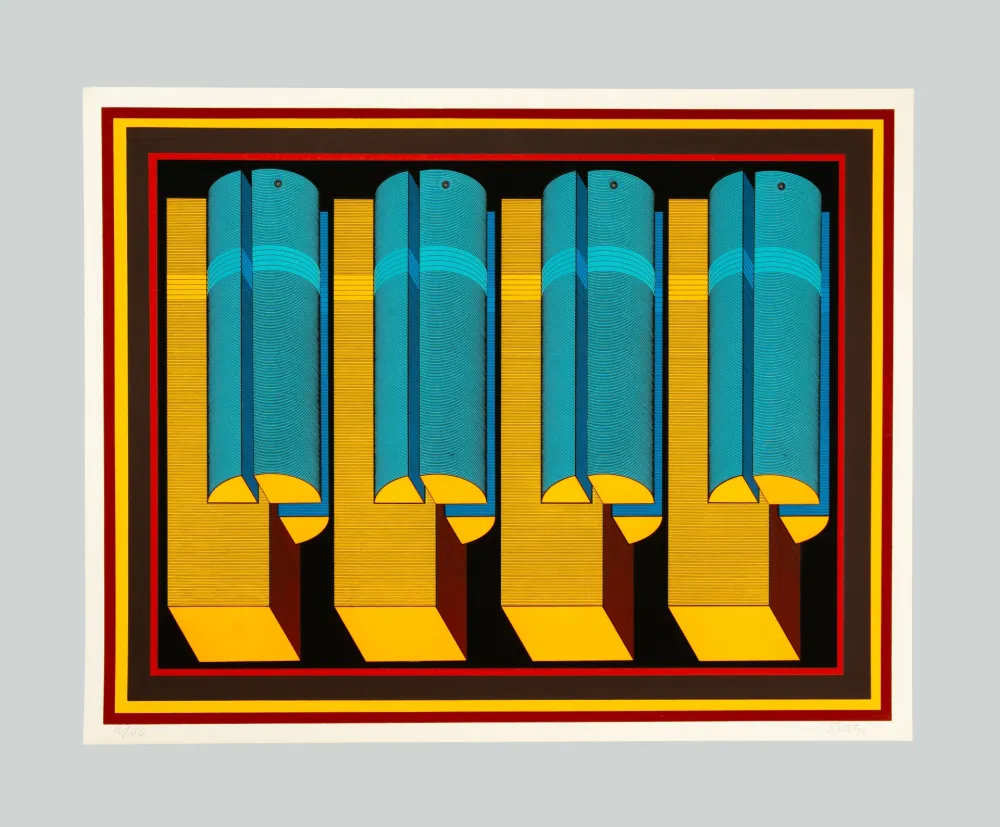 Serigrafia Sutej - Geometrico mobile (arancio)