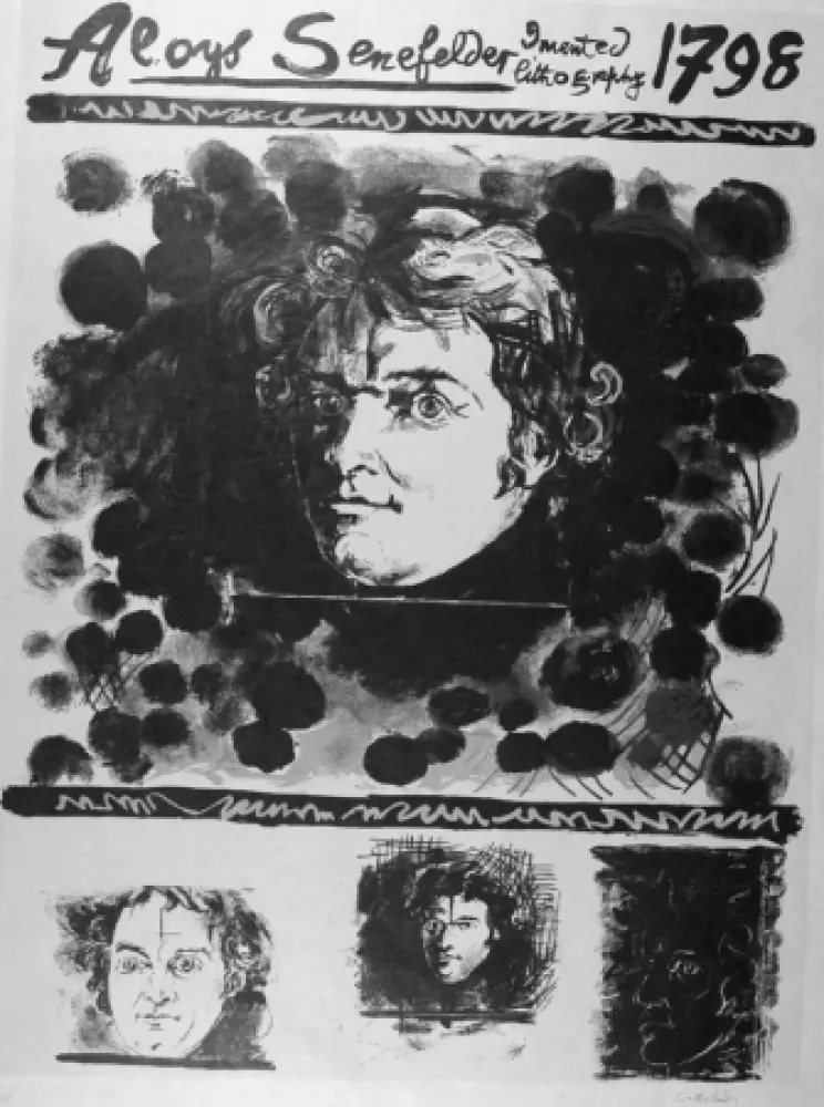 Litografia Sutherland - Portrait d'Aloyis Senefelder