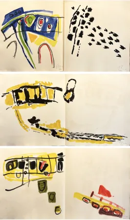 Libro Illustrato Tal Coat - A. Du Bouchet : SUR LE PAS, avec suite signée par Tal-Coat (1959)