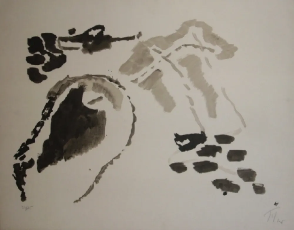 Litografia Tal Coat - Fonds rocheux II