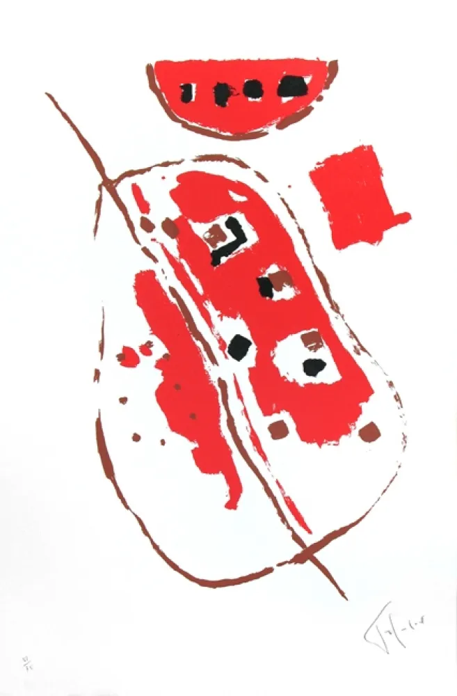 Litografia Tal Coat - Menton