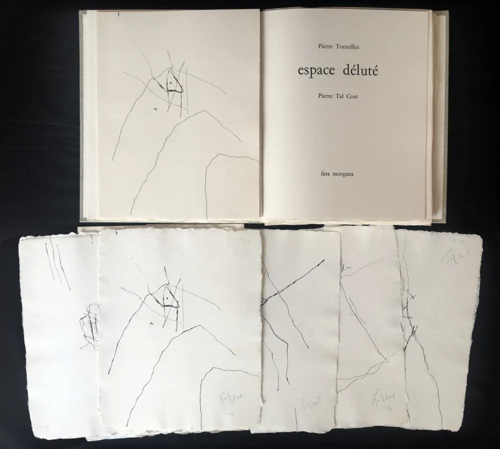 Libro Illustrato Tal Coat - Pierre Torreilles : ESPACE DÉLUTÉ. 7 gravures et suite complète signée et numérotée