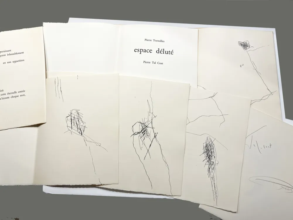 Libro Illustrato Tal Coat - Pierre Torreilles : ESPACE DÉLUTÉ. 7 gravures originales de Pierre Tal Coat.