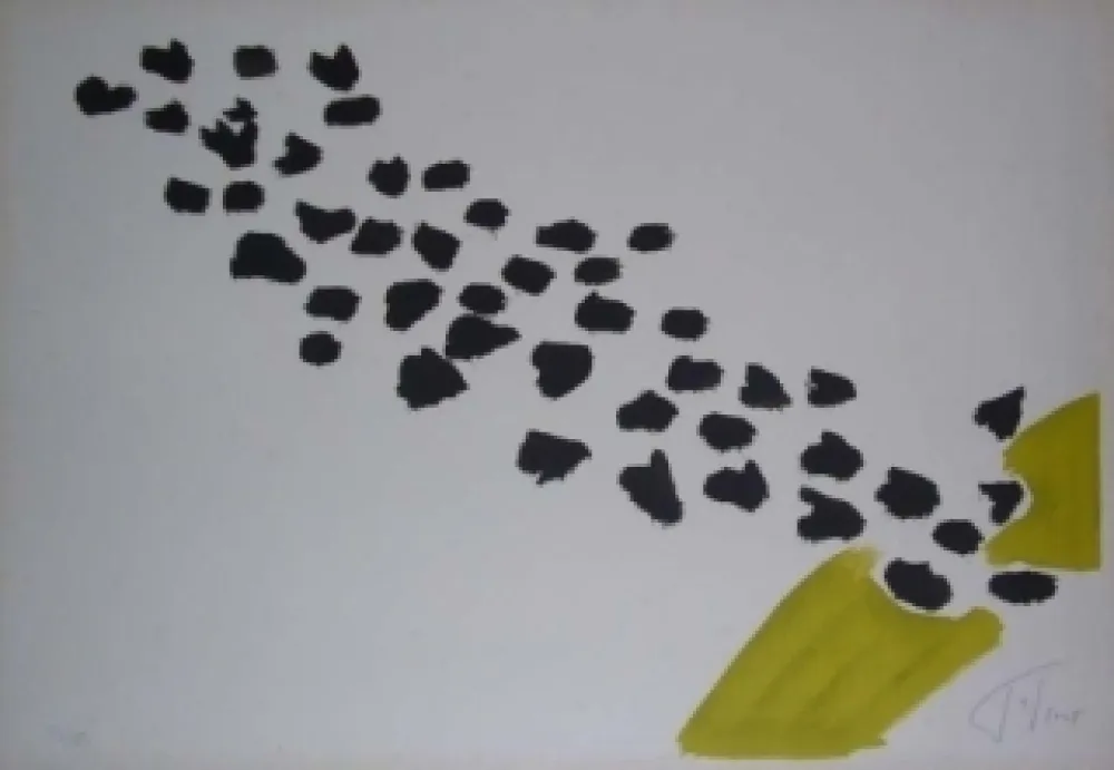 Litografia Tal Coat - VOL D'OISEAUX II