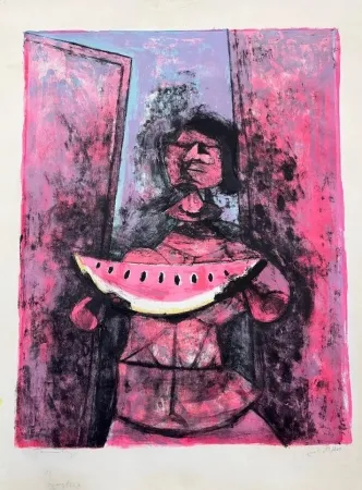 Litografia Tamayo - Mujer con sandia