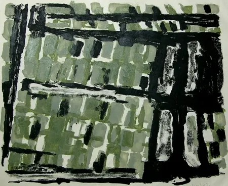 Litografia Tamburi - I tetti