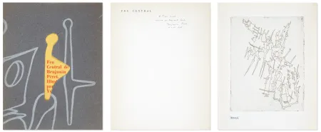 Acquaforte Tanguy -  Yves TANGUY, Yves et Benjamin PÉRET. FEU CENTRAL. Paris, K. éditeur, 1947