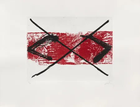 Incisione Tàpies - Bande rouge 