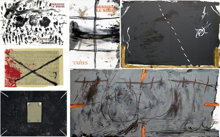 Libro Illustrato Tàpies - COLLECTION COMPLÈTE des 7 volumes de la revue DERRIÈRE LE MIROIR consacrés à Antoni Tàpies: 30 LITHOGRAPHIES (de 1967 à 1982).