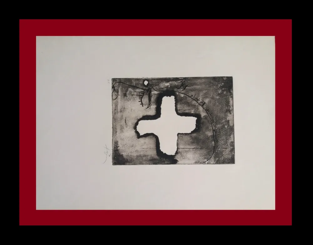 Incisione Tàpies - Creu sobre cap