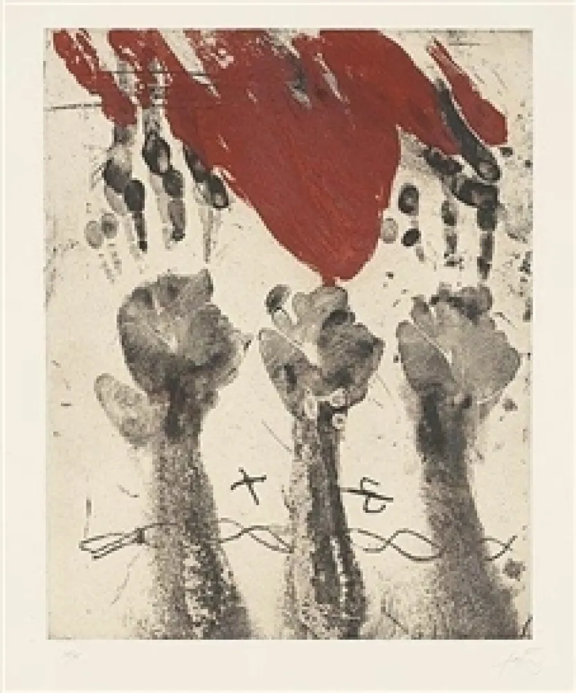 Incisione Tàpies - Empreintes de mains