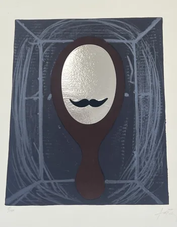 Litografia Tàpies - L'homme au miroir, 1969