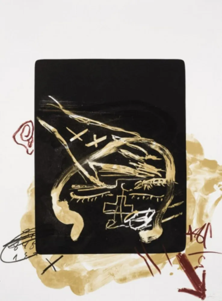 Litografia Tàpies - Main sur tête