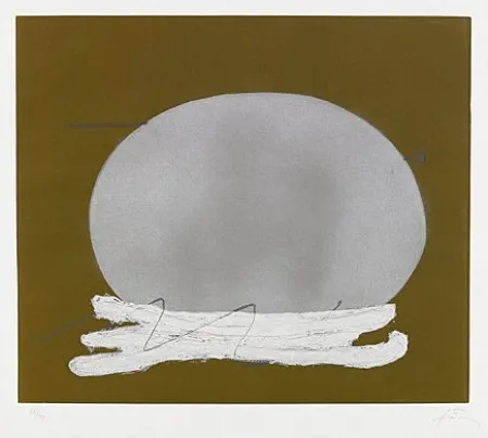 Incisione Tàpies - Oval i blanc	