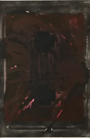 Incisione Tàpies - Symétrique noir 