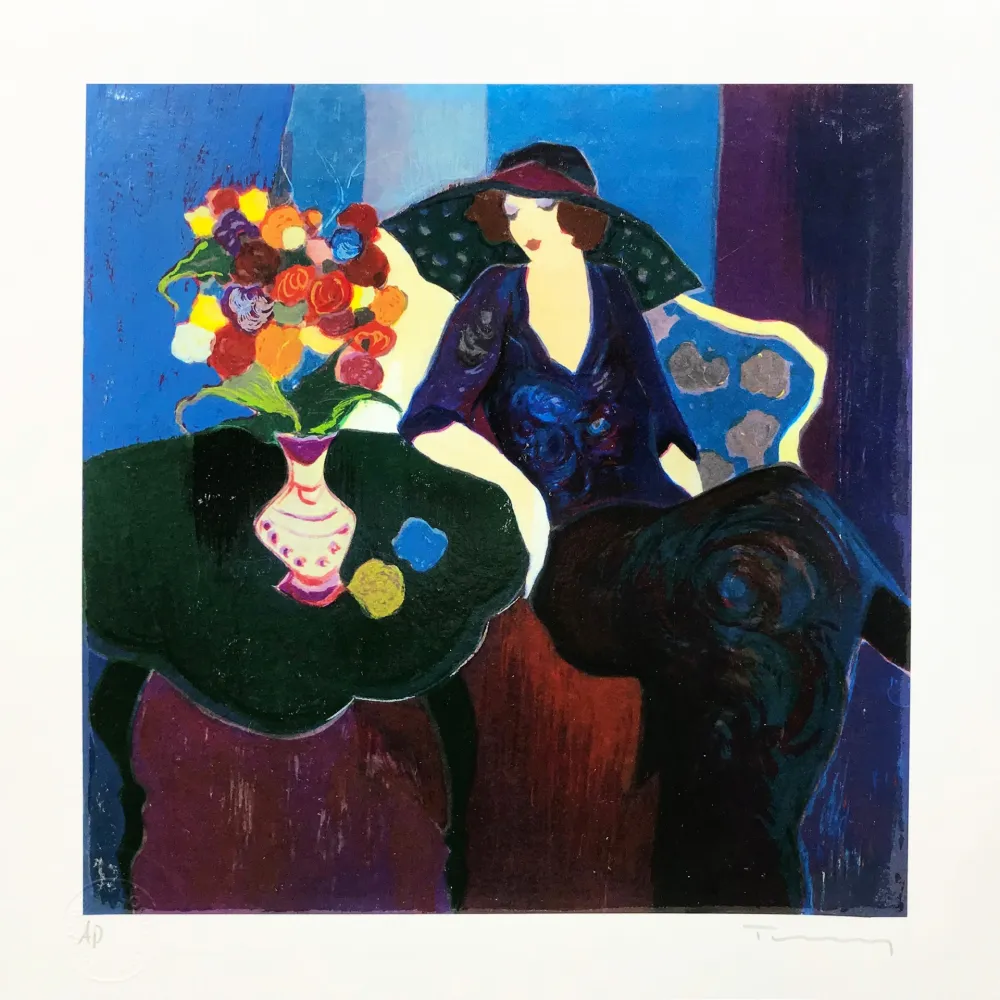 Rilievo Tarkay - UNTITLED (WOMAN WITH HAT)