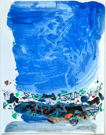 Litografia Teh-Chun - Saison bleue (Planche III) 