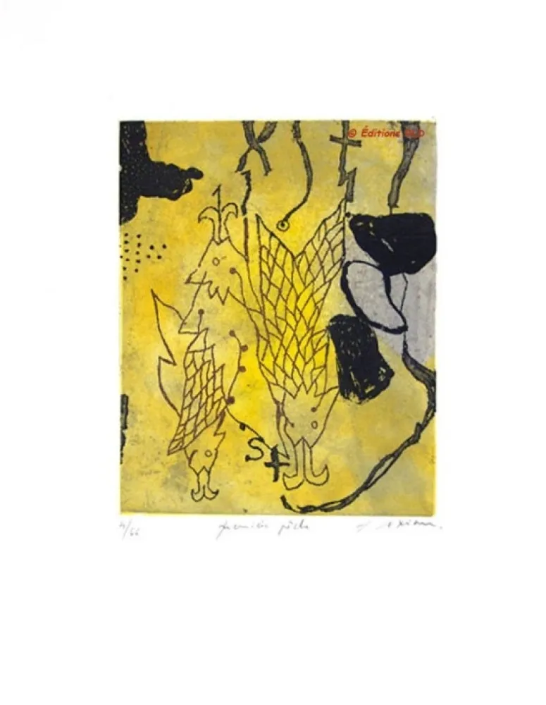 Incisione Texier - Première pêche