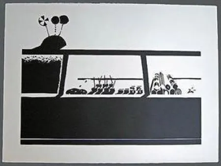 Linoincisione Thiebaud - Candy Counter-State 1