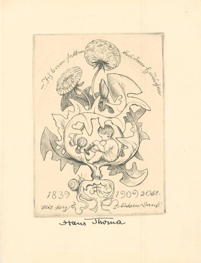 Incisione Thoma - Ich kam selten aus dem Häuschen