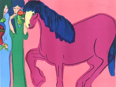 Litografia Ting - Pink horse