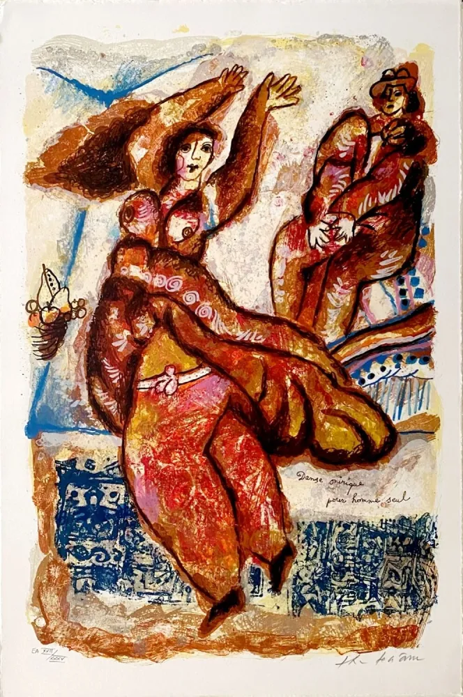 Litografia Tobiasse - Danse onirique pour homme seul