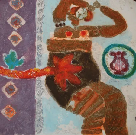 Incisione Tobiasse - Femme à la Lyre