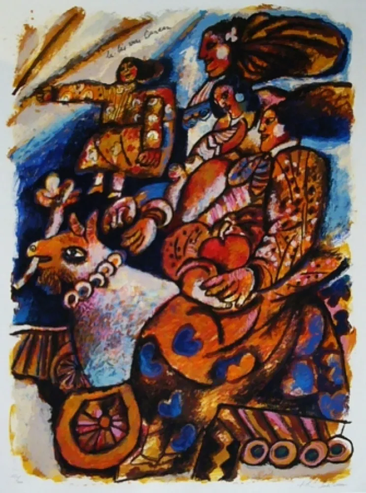 Litografia Tobiasse - Là bas vers Canaan