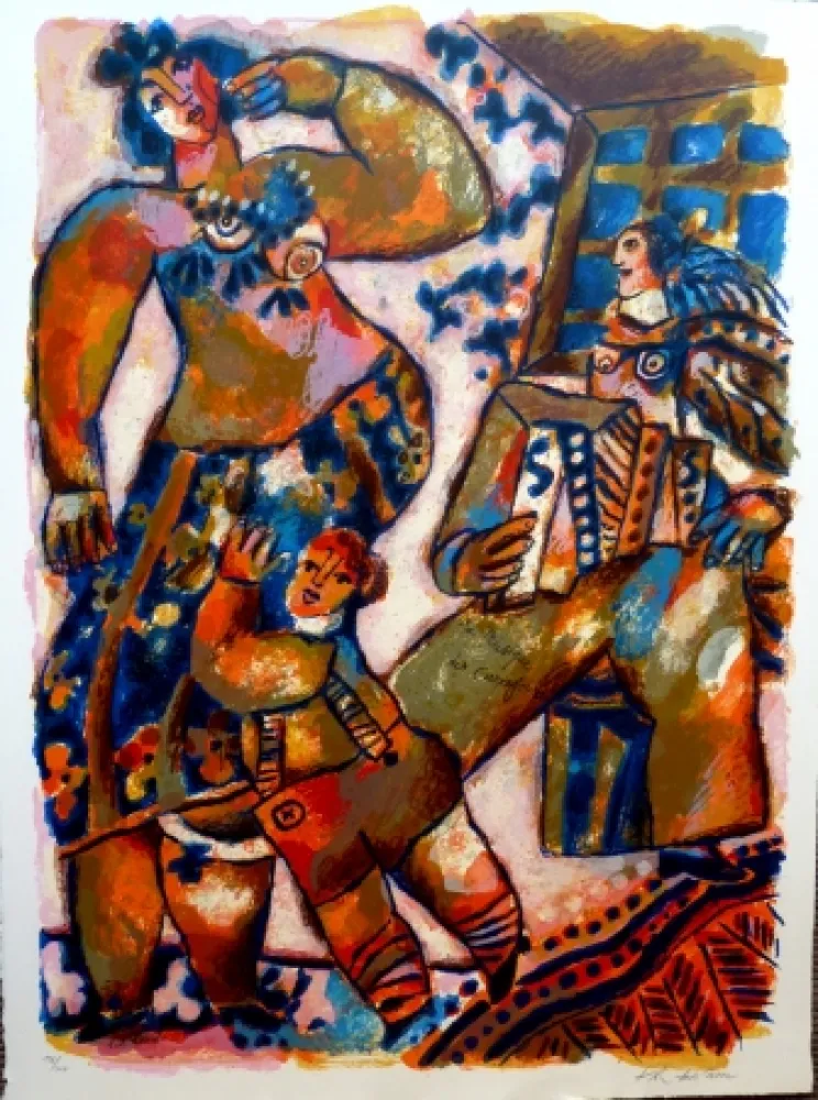 Litografia Tobiasse - La Musique des Carrefours