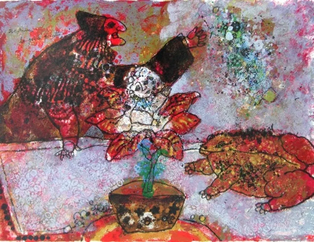 Litografia Tobiasse - La petite poussette, circa 1980
