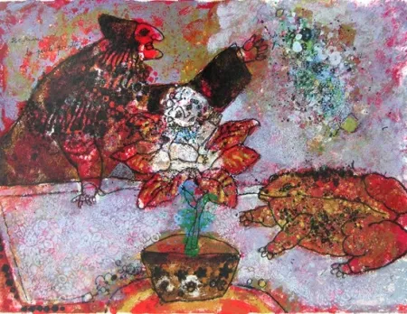 Litografia Tobiasse - La petite poussette, circa 1980