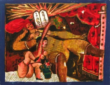 Litografia Tobiasse - Le cantique des cantiques V