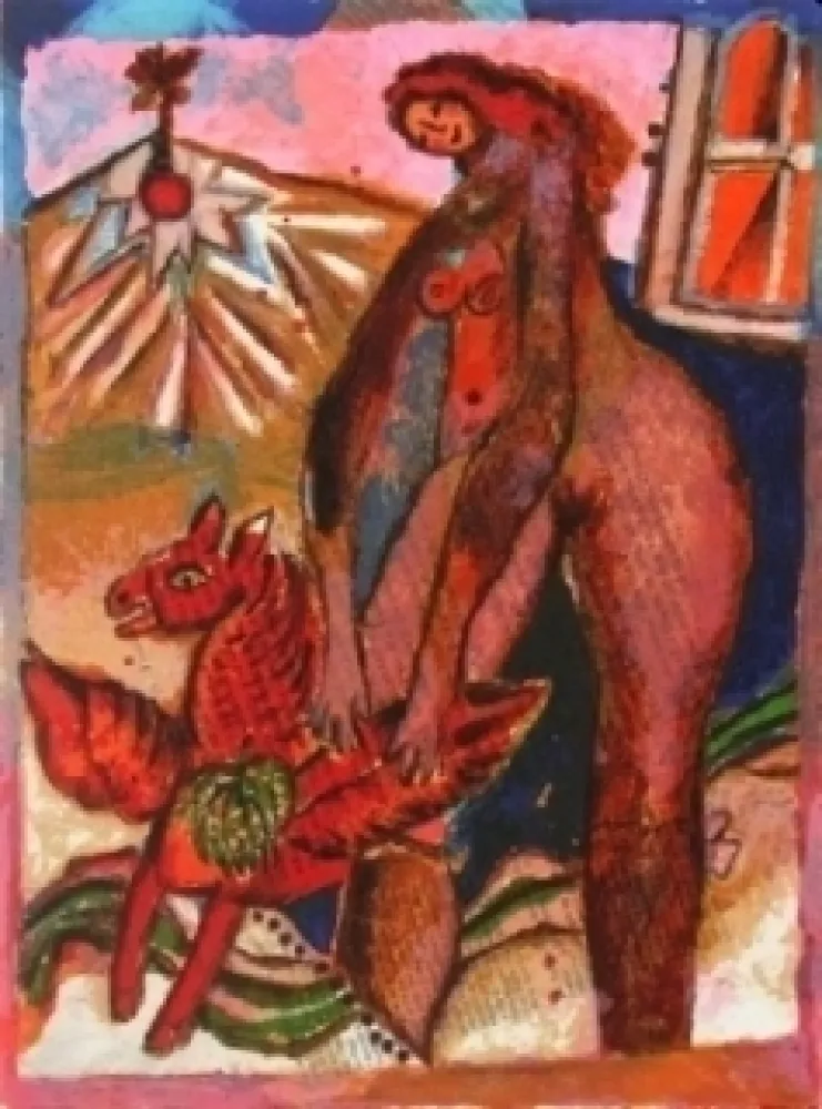 Litografia Tobiasse - Le cantique des cantiques VIII