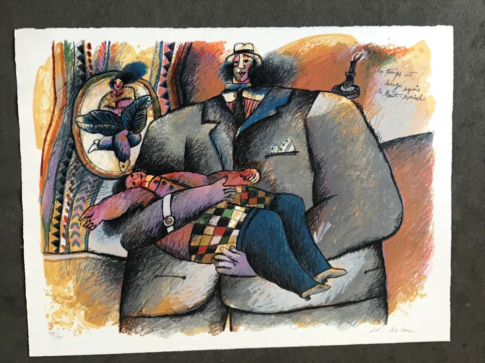 Litografia Tobiasse - Les temps ont changé depuis le Mont - Moriah