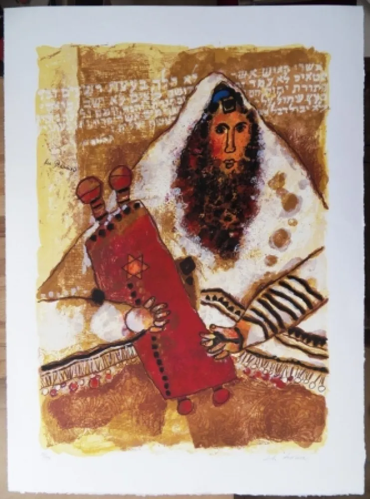 Litografia Tobiasse - Rabbin - Les Psaumes