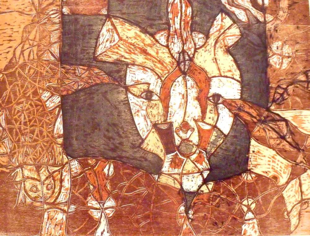 Incisione Su Legno Toledo - Autoretrato