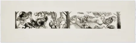 Incisione Toledo - Toads and Monkeys 