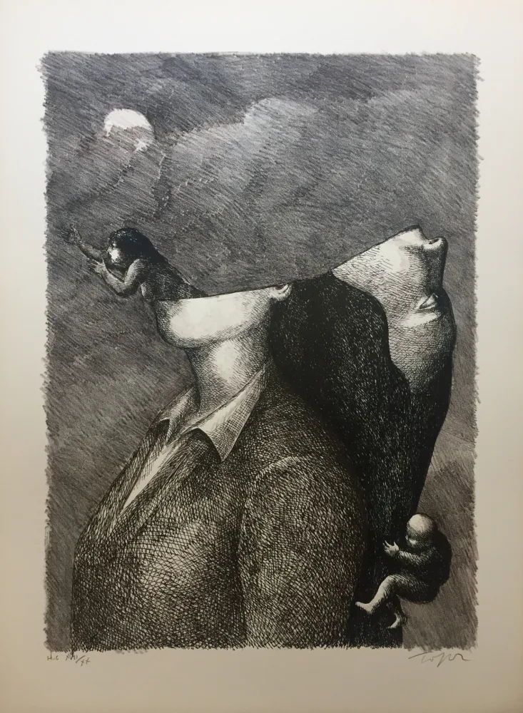 Litografia Topor - Ciel ouvert