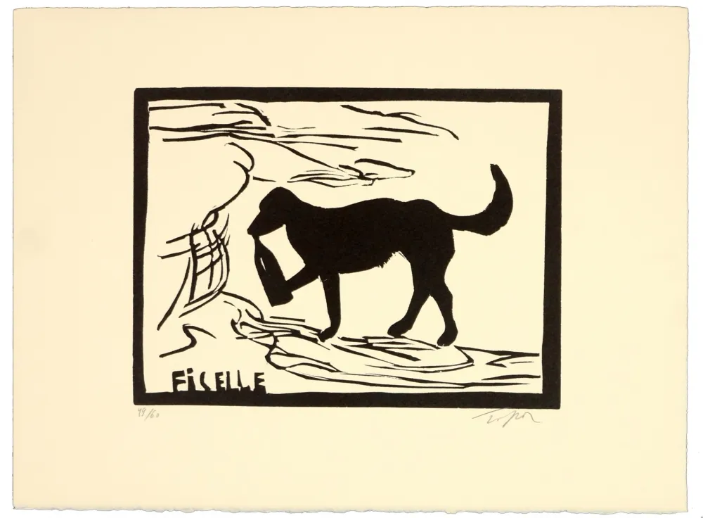 Linoincisione Topor - Ficelle