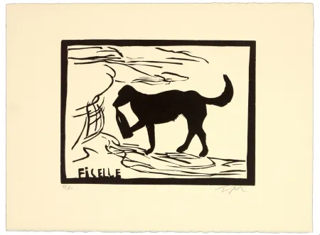 Linoincisione Topor - Ficelle