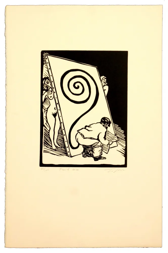 Linoincisione Topor - French caca